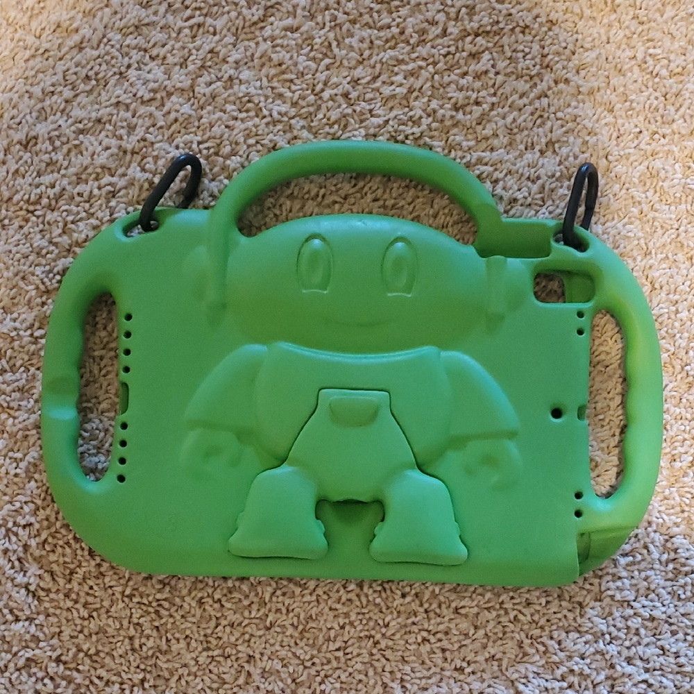 Green Robot Tablet Case with Handle